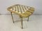 Mid-Century Chess Games Table in Marble and Brass, Image 1