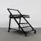 Black Laquered Ash Bar Trolley with Removable Tray, 1970s, Image 1