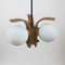 Bony Hanging Lamp in Glass and Wood 2