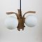 Bony Hanging Lamp in Glass and Wood, Image 2