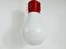 Red Bulb Pendant Light attributed to Ingo Maurer 3