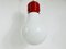 Red Bulb Pendant Light attributed to Ingo Maurer 4