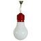 Red Bulb Pendant Light attributed to Ingo Maurer 1