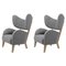 Fauteuils Gris en Chêne Naturel de Lassen, Set de 2 1