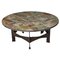 Round Slate Mosaic Coffee Table from Pia Manu, Belgium, 1970s, Image 1