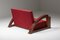 Sofá y butacas franceses Art Déco de terciopelo a rayas en rojo. Juego de 3, Imagen 15