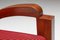 Sofá y butacas franceses Art Déco de terciopelo a rayas en rojo. Juego de 3, Imagen 11