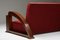 Französisches Art Deco Wohnzimmer Sofa und Sessel aus rotem Samtstoff, 3er Set 19