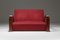 Französisches Art Deco Wohnzimmer Sofa und Sessel aus rotem Samtstoff, 3er Set 14