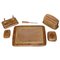 Gilt Leather Desk Pad Set from Libertys London, 1950s, Set of 6, Image 1