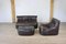 Vintage Brown Leather Aralia Seating by Michel Ducaroy for Ligne Roset, 1970s, Set of 3 8