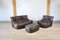 Vintage Brown Leather Aralia Seating by Michel Ducaroy for Ligne Roset, 1970s, Set of 3 1