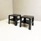 Italian Black Plastic Square 4 Coffee Tables by Mario Bellini for B&b, 1970s, Set of 2 4