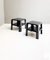 Italian Black Plastic Square 4 Coffee Tables by Mario Bellini for B&b, 1970s, Set of 2 2