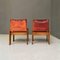 Modern Italian Leather Monk Chairs by Afra and Tobia Scarpa for Molteni, 1970s, Set of 2 7