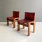 Modern Italian Leather Monk Chairs by Afra and Tobia Scarpa for Molteni, 1970s, Set of 2 5