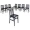 Modern Italian Black Lacquered Wood Milan Chairs by Aldo Rossi for Molteni, 1987, Set of 8 1