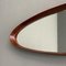 Mid-Century Modern Italian Teak Elliptical Shaped Mirror, 1960s 12