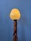 Lámpara de mesa Art Déco de madera tallada a mano, Imagen 3