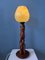 Lámpara de mesa Art Déco de madera tallada a mano, Imagen 5