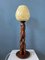 Art Deco Hand-Carved Wooden Table Lamp 1