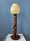 Art Deco Hand-Carved Wooden Table Lamp, Image 1