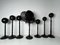 Victorian Hat & Wig Hangers in Black Colored Wood, Set of 7, Image 1