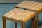 Tavolini ad incastro in legno di quercia intarsiato, anni '60, set di 3, Immagine 4