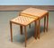 Tavolini ad incastro in legno di quercia intarsiato, anni '60, set di 3, Immagine 1