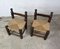 Brutalist Low Chairs in the Style of Charles Dudouyt, Set of 2 6