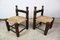 Brutalist Low Chairs in the Style of Charles Dudouyt, Set of 2 2