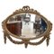 Oval Wall Mirror in Carved and Gilded Wood, 1930s 1
