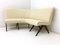 Vintage Wooden Structure and Beige Skai Upholstery Corner Sofa, Italy 6