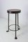 High Stool with Elm Seat & Wrought Iron Legs, Spain, 1960s 3