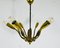 Mid-Century Brass 8-Arm Sputnik Chandelier from Vereinigte Werkstätte, 1960s, Image 3