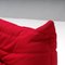 Rotes Togo Modulares Alcantara Ecksofa von Michel Ducaroy für Ligne Roset, 3er Set 8