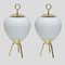 Glass & Brass Table Lamps in Style of Stilnovo, Set of 2 1