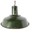 Vintage Industrial Pendant Light in Dark Green Enamel, 1960s, Image 1