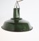 Lampe à Suspension Industrielle Vintage en Émail Vert Foncé, 1960s 6