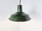 Lampe à Suspension Industrielle Vintage en Émail Vert Foncé, 1960s 3