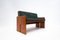 Italienisches Mid-Century 2-Sitzer Sofa aus Holz und grünem Samt, 1960er 2