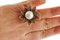 14 Karat Rose Gold and Silver Flower Ring with Large Pearl, Diamonds and Rubies 5