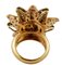 14 Karat Rose Gold and Silver Flower Ring with Large Pearl, Diamonds and Rubies 2