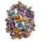 9 Karat Rose Gold and Silver Ring with Amethysts, Topazs, Garnets and Diamonds 1