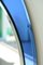 Specchio grande ovale vintage con cornice in vetro blu, Immagine 5