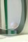 Ovaler italienischer Vintage Spiegel mit grünem Glasrahmen 5
