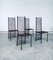 Postmodernes handgefertigtes Eisen Stuhl Set mit hoher Rückenlehne, 1980er, 4er Set 20