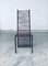 Sedie postmoderne in ferro con schienale alto, anni '80, set di 4, Immagine 26