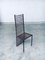 Juego de sillas de respaldo alto de hierro de diseño posmoderno, años 80. Juego de 4, Imagen 9