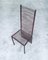 Postmodernes handgefertigtes Eisen Stuhl Set mit hoher Rückenlehne, 1980er, 4er Set 7